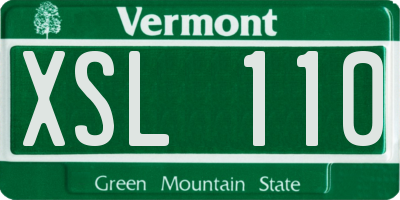 VT license plate XSL110