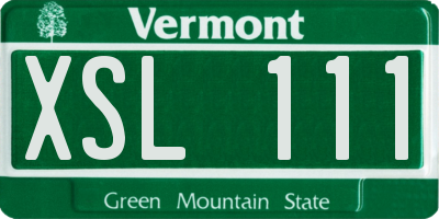 VT license plate XSL111