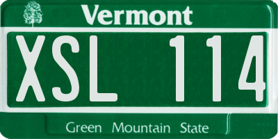 VT license plate XSL114