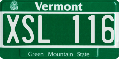 VT license plate XSL116