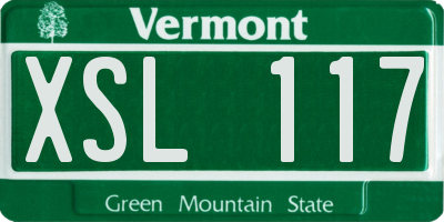 VT license plate XSL117