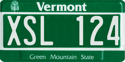 VT license plate XSL124