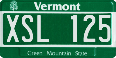 VT license plate XSL125