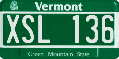 VT license plate XSL136