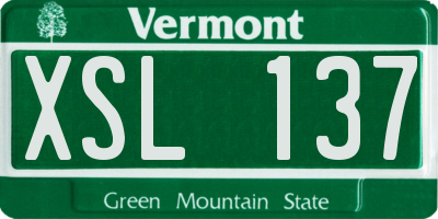 VT license plate XSL137