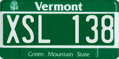 VT license plate XSL138