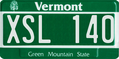 VT license plate XSL140