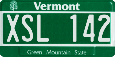 VT license plate XSL142