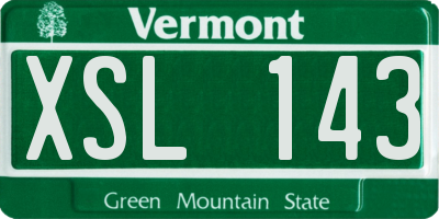 VT license plate XSL143