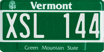 VT license plate XSL144