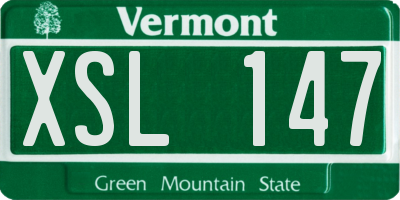 VT license plate XSL147