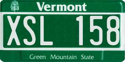 VT license plate XSL158