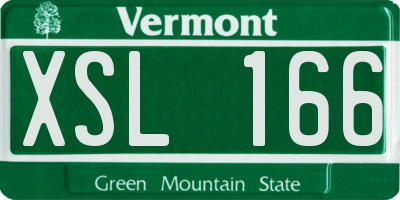 VT license plate XSL166