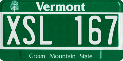VT license plate XSL167