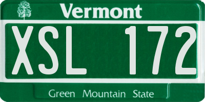 VT license plate XSL172