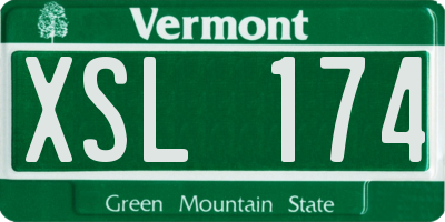 VT license plate XSL174