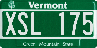 VT license plate XSL175