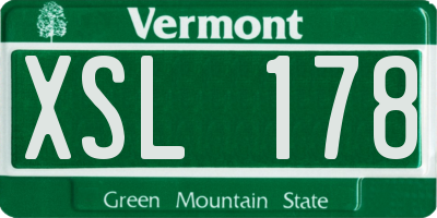 VT license plate XSL178