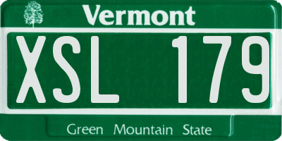 VT license plate XSL179