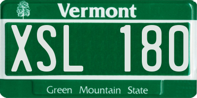 VT license plate XSL180