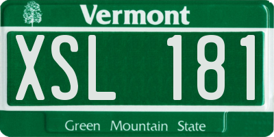 VT license plate XSL181