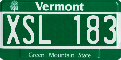 VT license plate XSL183