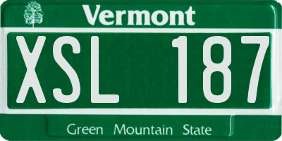 VT license plate XSL187