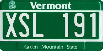VT license plate XSL191