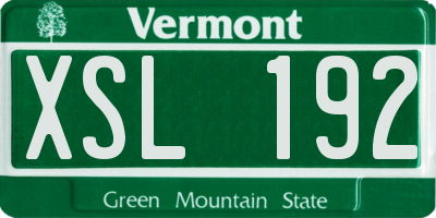 VT license plate XSL192