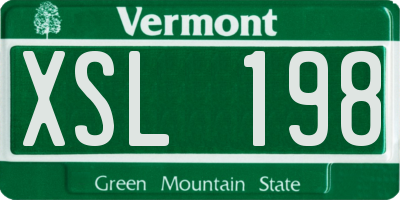 VT license plate XSL198