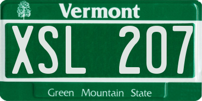 VT license plate XSL207