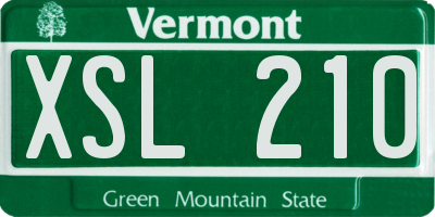 VT license plate XSL210