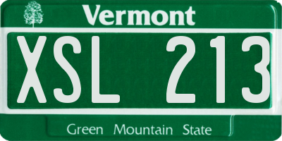 VT license plate XSL213