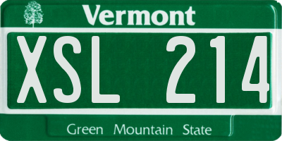 VT license plate XSL214