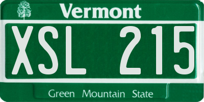 VT license plate XSL215