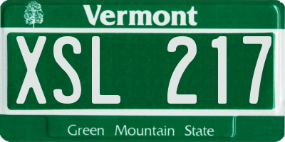 VT license plate XSL217