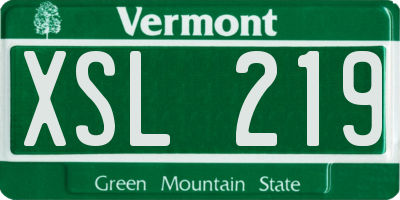 VT license plate XSL219