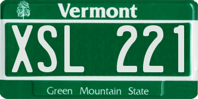 VT license plate XSL221