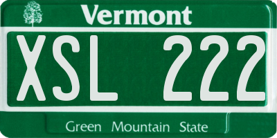 VT license plate XSL222