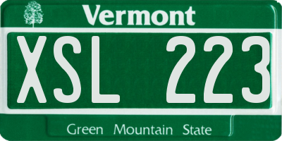 VT license plate XSL223