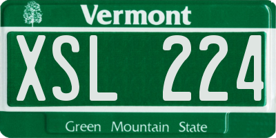 VT license plate XSL224