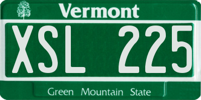 VT license plate XSL225