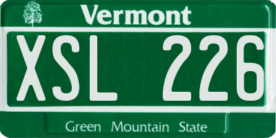 VT license plate XSL226