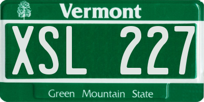 VT license plate XSL227