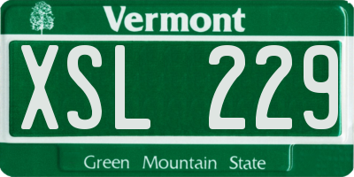 VT license plate XSL229