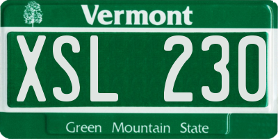 VT license plate XSL230
