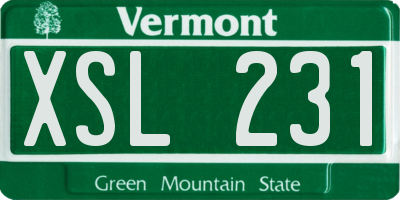 VT license plate XSL231