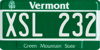 VT license plate XSL232