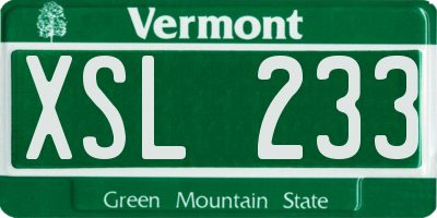 VT license plate XSL233