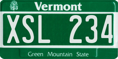VT license plate XSL234